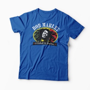 Tricou Bob Marley - A Tribute To Freedom - Bărbați-Albastru Regal